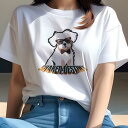 Tシャツ レディース 犬ファン 半袖 春夏 犬柄 プリント カジュアル かわいい 人間用 フィットネス ダンス 眼鏡 マルチーズ 蝶ネクタイ 文字(4)