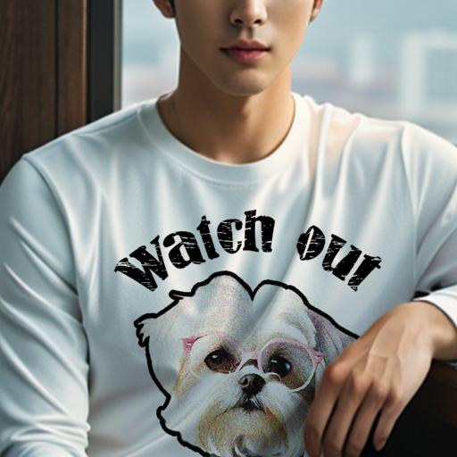 長袖Tシャツ 人間用 メンズ 秋春夏 プリント レジャー アウトドア カジュアル かわいい 犬ファン