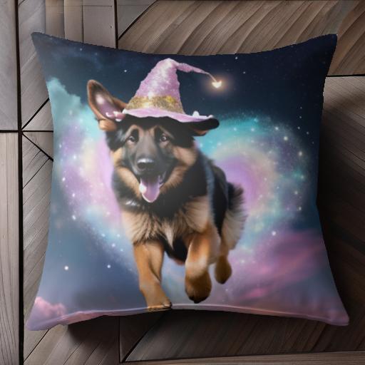 魔法の帽子 ジャーマンシェパード 夜空 星 ハートの背景 クッションカバー 45×45cm アニマル柄 おしゃれ 可愛い クッション本体付き 正方形 犬ファン 魔法の帽子 ジャーマンシェパード 夜空 星 ハートの背景 クッションカバー 45×45cm アニマル柄 おしゃれ 可愛い クッション本体付き 正方形 犬ファン