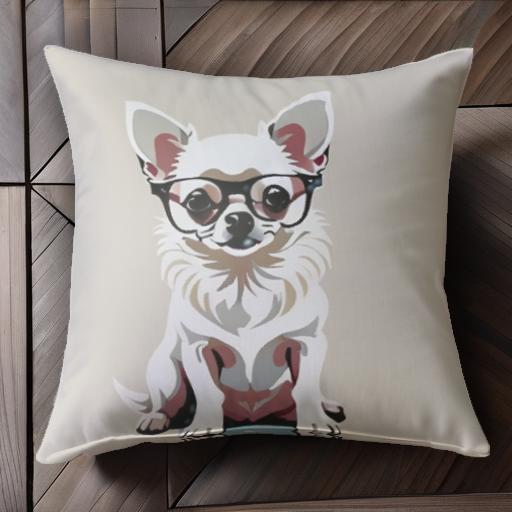 メガネ チワワ かわいい 座っている クッションカバー 45×45cm アニマル柄 おしゃれ 可愛い クッション本体付き 正方形 犬ファン メガネ チワワ かわいい 座っている クッションカバー 45×45cm アニマル柄 おしゃれ 可愛い クッション本体付き 正方形 犬ファン