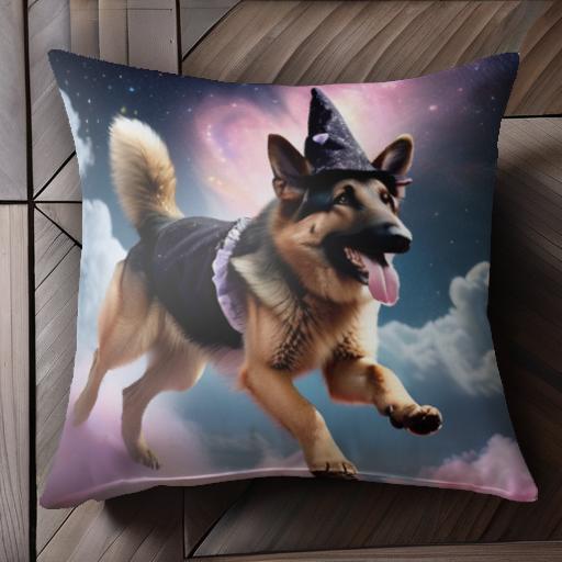 魔法帽 ジャーマンシェパード 雲 星 宇宙 クッションカバー 45×45cm アニマル柄 おしゃれ 可愛い クッション本体付き 正方形 犬ファン 魔法帽 ジャーマンシェパード 雲 星 宇宙 クッションカバー 45×45cm アニマル柄 おしゃれ 可愛い クッション本体付き 正方形 犬ファン