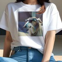 Tシャツ レディース 犬ファン 半袖 春夏 犬柄 プリント カジュアル かわいい 人間用 フィットネス ダンス サングラス ボルゾイ レトロ クール おしゃれ ドッグファッション