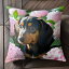 ピンク ダックスフンド 紫陽花 犬 かわいい クッションカバー 45×45cm アニマル柄 おしゃれ 可愛い クッション本体付き 正方形 犬ファン 7,500円