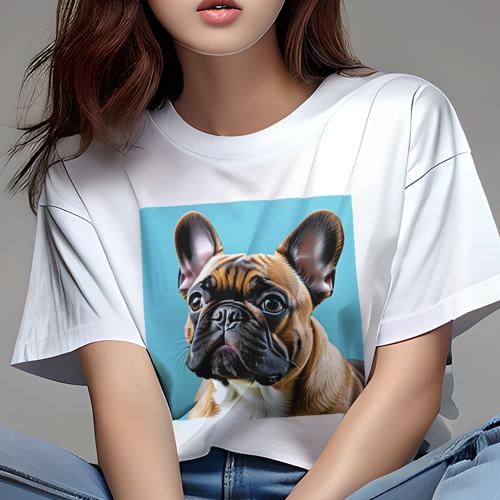 Tシャツ レディース 犬ファン 半袖 春夏 犬柄 プリント カジュアル かわいい 人間用 フィットネス ダンス 青い背景 フレンチブルドッグ Tシャツ レディース 犬ファン 半袖 春夏 犬柄 プリント カジュアル かわいい 人間用 フィットネス ダンス 青い背景 フレンチブルドッグ