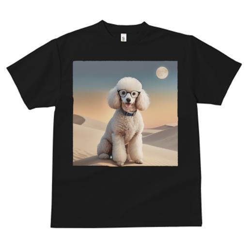 Tシャツ レディース 犬ファン 半袖 春夏 犬柄 プリント カジュアル かわいい 人間用 フィットネス ダンス 砂漠 プードル メガネ 満月