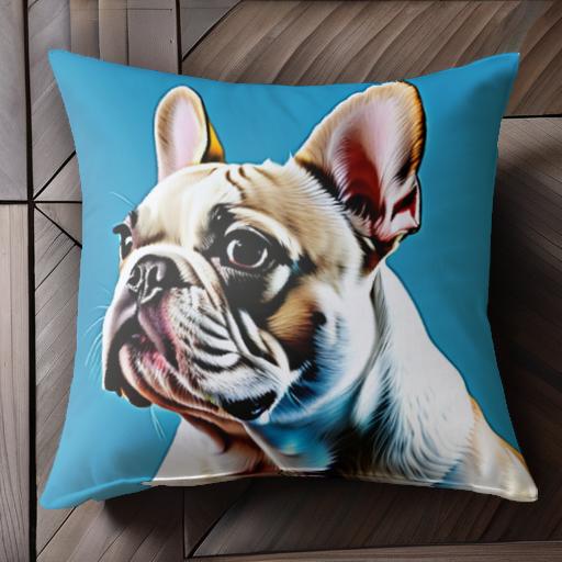青い背景 フレンチブルドッグ かわいい 犬の肖像画 クッションカバー 45×45cm アニマル柄 おしゃれ 可愛い クッション本体付き 正方形 犬ファン 青い背景 フレンチブルドッグ かわいい 犬の肖像画 クッションカバー 45×45cm アニマル柄 おしゃれ 可愛い クッション本体付き 正方形 犬ファン
