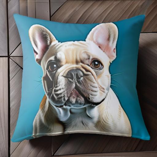青背景 フレンチブルドッグ 犬の顔 クッションカバー 45×45cm アニマル柄 おしゃれ 可愛い クッション本体付き 正方形 犬ファン 青背景 フレンチブルドッグ 犬の顔 クッションカバー 45×45cm アニマル柄 おしゃれ 可愛い クッション本体付き 正方形 犬ファン