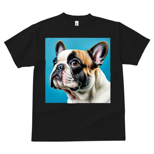 Tシャツ レディース 犬ファン 半袖 春夏 犬柄 プリント カジュアル かわいい 人間用 フィットネス ダンス 青い背景 フレンチブルドッグ