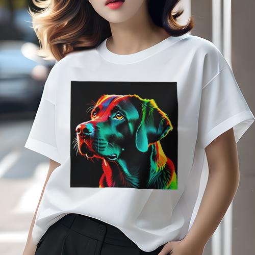 Tシャツ レディース 犬ファン 半袖 春夏 犬柄 プリント カジュアル かわいい 人間用 フィットネス ダンス カラフル ラブラドールレトリバー ポップアート ネオン アート 犬 Tシャツ レディース 犬ファン 半袖 春夏 犬柄 プリント カジュアル かわいい 人間用 フィットネス ダンス カラフル ラブラドールレトリバー ポップアート ネオン アート 犬