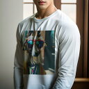 長袖Tシャツ 人間用 メンズ 秋春夏 プリント レジャー アウトドア カジュアル かわいい 犬ファン サングラス ボーダーコリー コート 都市 ストリート