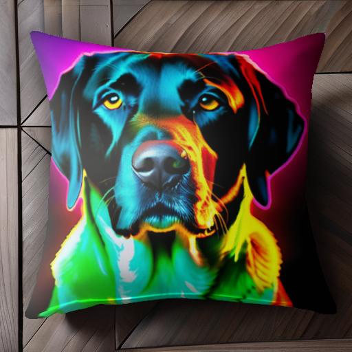 ネオン ラブラドールレトリバー カラフル 犬 芸術 現代 クッションカバー 45×45cm アニマル柄 おしゃれ..