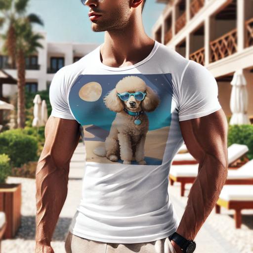 Tシャツ メンズ キッズ 犬ファン 半袖 春夏 犬柄 プリント カジュアル かわいい 人間用 フィットネス ダンス 月 プードル 砂漠 サングラス
