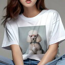 Tシャツ レディース 犬ファン 半袖 春夏 犬柄 プリント カジュアル かわいい 人間用 フィットネス ダンス 眼鏡 プードル 首輪(4)
