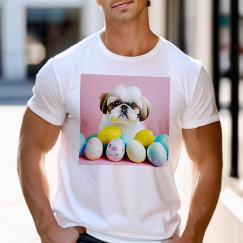 Tシャツ メンズ キッズ 犬ファン 半袖 春夏 犬柄 プリント カジュアル かわいい 人間用 フィットネス ダンス イースターエッグ シーズー ピンクの背景 可愛い パステルカラー 春 Tシャツ メンズ キッズ 犬ファン 半袖 春夏 犬柄 プリント カジュアル かわいい 人間用 フィットネス ダンス イースターエッグ シーズー ピンクの背景 可愛い パステルカラー 春