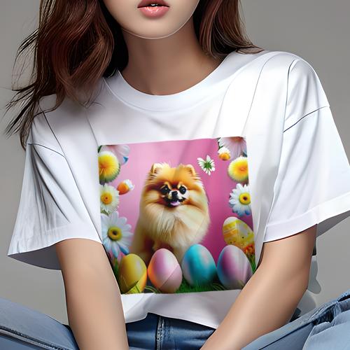 Tシャツ レディース 犬ファン 半袖 春夏 犬柄 プリント カジュアル かわいい 人間用 フィットネス ダン..