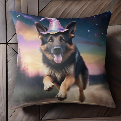 魔法の帽子 ジャーマンシェパードドッグ 夕日 星 道路 クッションカバー 45×45cm アニマル柄 おしゃれ 可愛い クッション本体付き 正方形 犬ファン 魔法の帽子 ジャーマンシェパードドッグ 夕日 星 道路 クッションカバー 45×45cm アニマル柄 おしゃれ 可愛い クッション本体付き 正方形 犬ファン