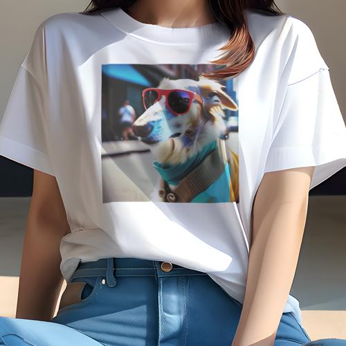 Tシャツ レディース 犬ファン 半袖 春夏 犬柄 プリント カジュアル かわいい 人間用 フィットネス ダンス サングラス サルーキ 黄色いコート 都市の背景 クッションカバー 45×45cm Tシャツ レディース 犬ファン 半袖 春夏 犬柄 プリント カジュアル かわいい 人間用 フィットネス ダンス サングラス サルーキ 黄色いコート 都市の背景 クッションカバー 45×45cm