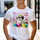 Tシャツ メンズ キッズ 犬ファン 半袖 春夏 犬柄 プリント カジュアル かわいい 人間用 フィットネス ダンス サングラス サルーキ 黄色いコート 都市の背...