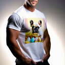 Tシャツ メンズ キッズ 犬ファン 半袖 春夏 犬柄 プリント カジュアル かわいい 人間用 フィットネス ダンス サングラス サルーキ 黄色いコート 都市の背景 クッションカバー 45×45cm