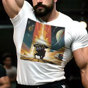 Tシャツ メンズ キッズ 犬ファン 半袖 春夏 犬柄 プリント カジュアル かわいい 人間用 フィットネス ダンス サングラス サルーキ 黄色いコート 都市の背...