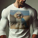 長袖Tシャツ 人間用 メンズ 秋春夏 プリント レジャー アウトドア カジュアル かわいい 犬ファン サングラス サルーキ 黄色いコート 都市の背景 クッション...