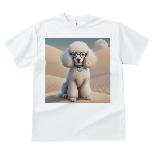 Tシャツ レディース 犬ファン 半袖 春夏 犬柄 プリント カジュアル かわいい 人間用 フィットネス ダンス 砂漠 プードル メガネ 月