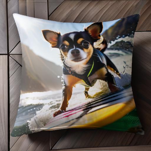 サーフィン チワワ 海 波 太陽 アウトドア クッションカバー 45×45cm アニマル柄 おしゃれ 可愛い クッション本体付き 正方形 犬ファン サーフィン チワワ 海 波 太陽 アウトドア クッションカバー 45×45cm アニマル柄 おしゃれ 可愛い クッション本体付き 正方形 犬ファン