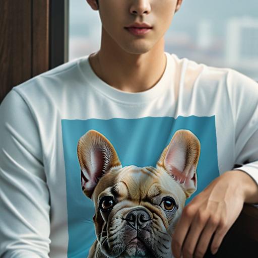 長袖Tシャツ 人間用 メンズ 秋春夏 プリント レジャー アウトドア カジュアル かわいい 犬ファン ブルーの背景 フレンチブルドッグ 大きな耳 可愛い顔 長袖Tシャツ 人間用 メンズ 秋春夏 プリント レジャー アウトドア カジュアル かわいい 犬ファン ブルーの背景 フレンチブルドッグ 大きな耳 可愛い顔