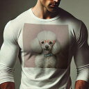 長袖Tシャツ 人間用 メンズ 秋春夏 プリント レジャー アウトドア カジュアル かわいい 犬ファン メガネ プードル 首輪