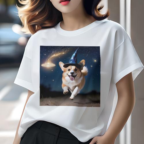 Tシャツ レディース 犬ファン 半袖 春夏 犬柄 プリント カジュアル かわいい 人間用 フィットネス ダン..