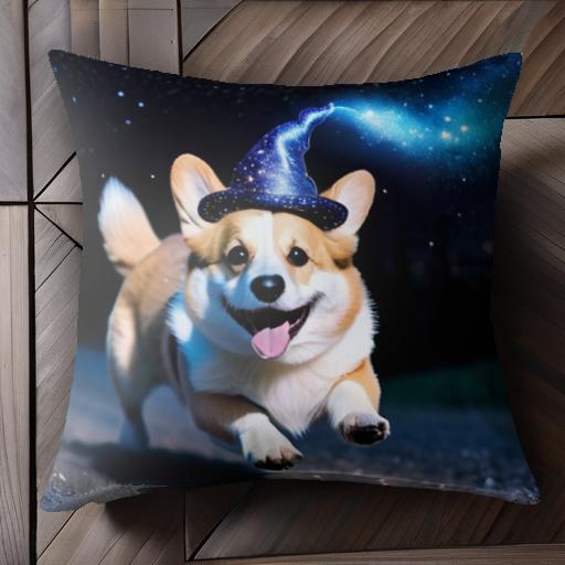 魔法の帽子 ウェルシュコーギーペンブローク 星空 クッションカバー 45×45cm アニマル柄 おしゃれ 可愛い クッション本体付き 正方形 犬ファン 魔法の帽子 ウェルシュコーギーペンブローク 星空 クッションカバー 45×45cm アニマル柄 おしゃれ 可愛い クッション本体付き 正方形 犬ファン