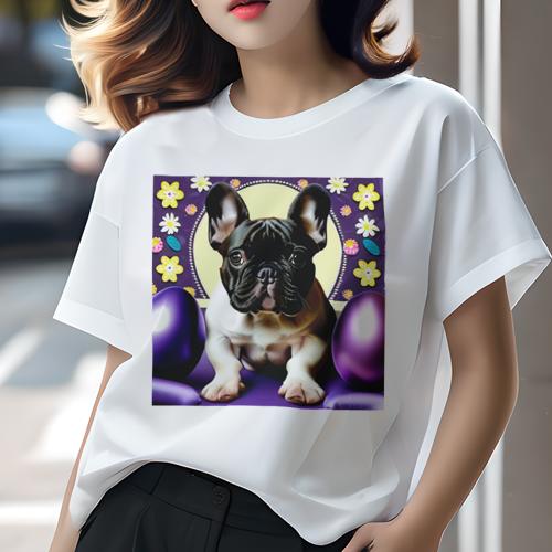 Tシャツ レディース 犬ファン 半袖 春夏 犬柄 プリント カジュアル かわいい 人間用 フィットネス ダン..