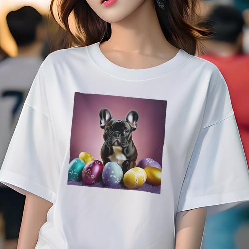 Tシャツ レディース 犬ファン 半袖 春夏 犬柄 プリント カジュアル かわいい 人間用 フィットネス ダンス イースターエッグ フレンチブルドッグ 花柄 紫 黄色 青 Tシャツ レディース 犬ファン 半袖 春夏 犬柄 プリント カジュアル かわいい 人間用 フィットネス ダンス イースターエッグ フレンチブルドッグ 花柄 紫 黄色 青