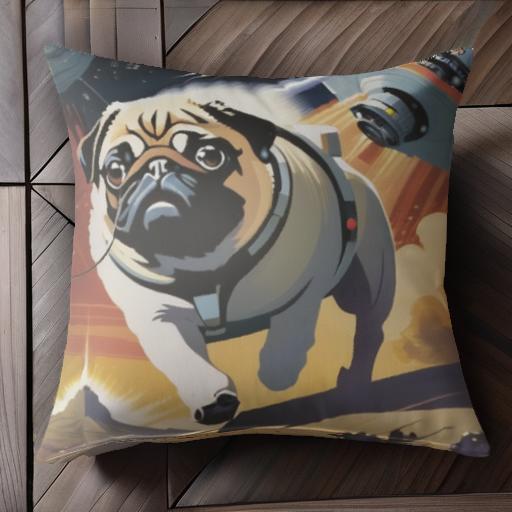 宇宙 パグ 宇宙船 ファンタジー クッションカバー 45×45cm アニマル柄 おしゃれ 可愛い クッション本体付き 正方形 犬ファン 宇宙 パグ 宇宙船 ファンタジー クッションカバー 45×45cm アニマル柄 おしゃれ 可愛い クッション本体付き 正方形 犬ファン