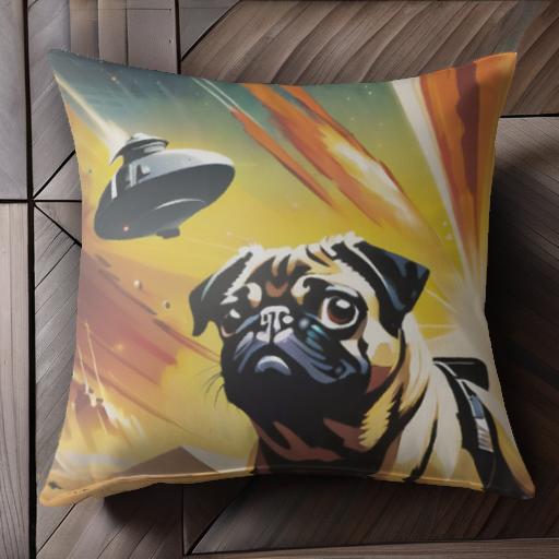 宇宙船 パグ 流れ星 砂漠 冒険 夜空 クッションカバー 45×45cm アニマル柄 おしゃれ 可愛い クッション本体付き 正方形 犬ファン 宇宙船 パグ 流れ星 砂漠 冒険 夜空 クッションカバー 45×45cm アニマル柄 おしゃれ 可愛い クッション本体付き 正方形 犬ファン