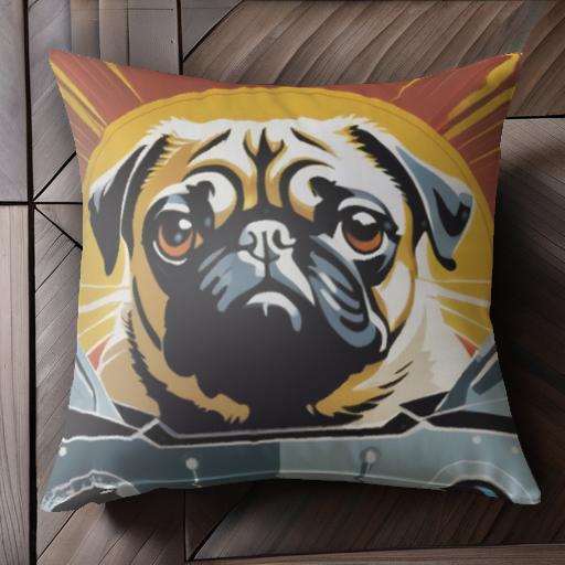 サングラス パグ バイク ポップアート 太陽 クッションカバー 45×45cm アニマル柄 おしゃれ 可愛い ク..