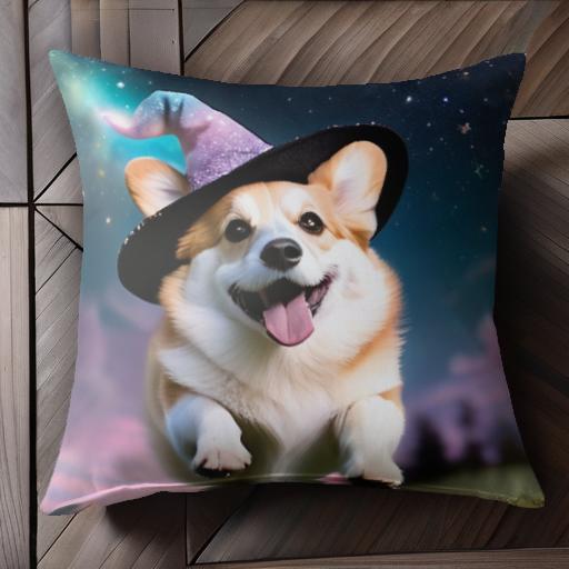 魔法の帽子 コーギー 星空 ファンタジー クッションカバー 45×45cm アニマル柄 おしゃれ 可愛い クッション本体付き 正方形 犬ファン 魔法の帽子 コーギー 星空 ファンタジー クッションカバー 45×45cm アニマル柄 おしゃれ 可愛い クッション本体付き 正方形 犬ファン
