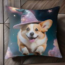 魔法の帽子 コーギー 星 夜空 ファンタジー クッションカバー 45×45cm アニマル柄 おしゃれ 可愛い クッション本体付き 正方形 犬ファン