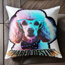 メガネ プードル 蝶ネクタイ SHARED DESTINY クッションカバー 45×45cm アニマル柄 おしゃれ 可愛い クッション本体付き 正方形 犬ファン