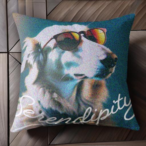 サングラス ゴールデンレトリバー Serendipity クッションカバー 45×45cm アニマル柄 おしゃれ 可愛い クッション本体付き 正方形 犬ファン
