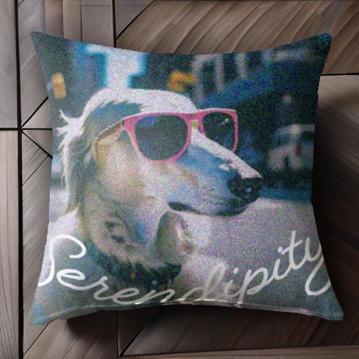 サングラス その他 都会 道路 クッションカバー 45×45cm アニマル柄 おしゃれ 可愛い クッション本体付き 正方形 犬ファン