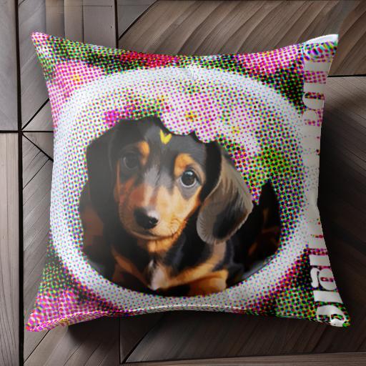 アーバンジャングル ダックスフント 花柄 ポップアート カラフル クッションカバー 45×45cm アニマル柄 おしゃれ 可愛い クッション本体付き 正方形 犬ファン