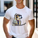 Tシャツ メンズ キッズ 犬ファン 半袖 春夏 犬柄 プリント カジュアル かわいい 人間用 フィットネス ダンス サングラス ボルゾイ コート ネックレス テ...