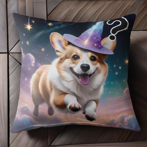 宇宙 コーギー 魔法帽子 星 雲 クッションカバー 45×45cm アニマル柄 おしゃれ 可愛い クッション本体付き 正方形 犬ファン 宇宙 コーギー 魔法帽子 星 雲 クッションカバー 45×45cm アニマル柄 おしゃれ 可愛い クッション本体付き 正方形 犬ファン