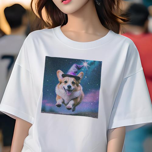 Tシャツ レディース 犬ファン 半袖 春夏 犬柄 プリント カジュアル かわいい 人間用 フィットネス ダン..