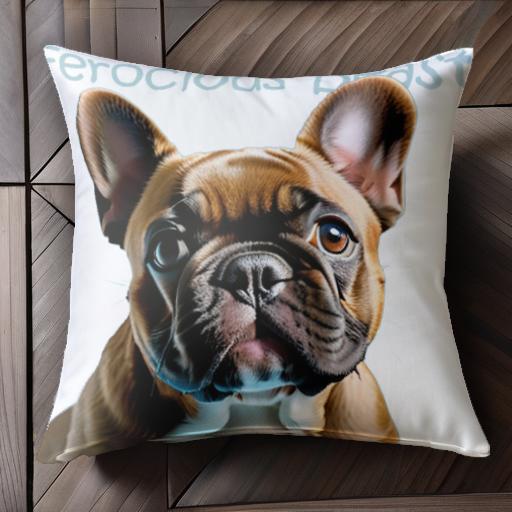 勇敢 フレンチブルドッグ ビースト カワイイ クッションカバー 45×45cm アニマル柄 おしゃれ 可愛い クッション本体付き 正方形 犬ファン