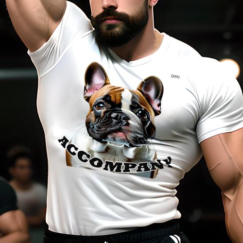 楽天フロントップ楽天市場店Tシャツ メンズ キッズ 犬ファン 半袖 春夏 犬柄 プリント カジュアル かわいい 人間用 フィットネス ダンス テキスト フレンチブルドッグ イラスト アクセサリー