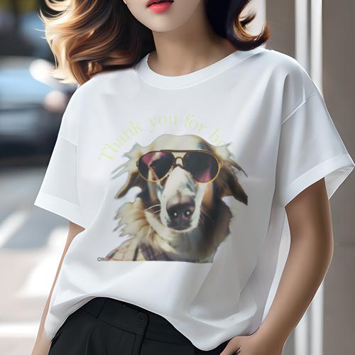 Tシャツ レディース 犬ファン 半袖 春夏 犬柄 プリント カジュアル かわいい 人間用 フィットネス ダン..