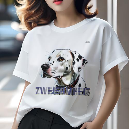 Tシャツ レディース 犬ファン 半袖 春夏 犬柄 プリント カジュアル かわいい 人間用 フィットネス ダンス 文字 ダルメシアン Tシャツ レディース 犬ファン 半袖 春夏 犬柄 プリント カジュアル かわいい 人間用 フィットネス ダンス 文字 ダルメシアン