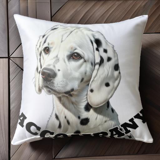 文字 ダルメシアン クッションカバー 45×45cm アニマル柄 おしゃれ 可愛い クッション本体付き 正方形 犬ファン